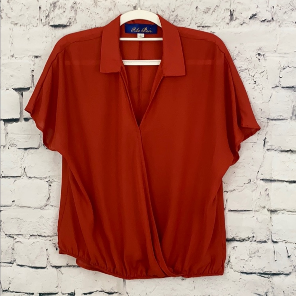 Blue Rain Burnt Orange Blouse